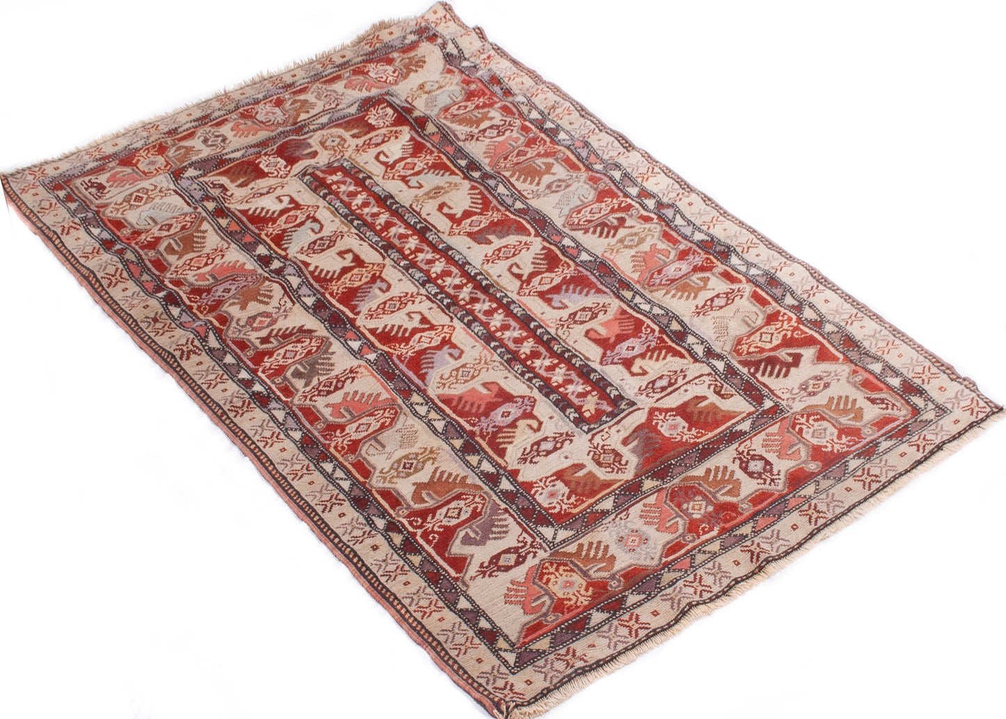 Semi-Antique Turkish Milas Rug
