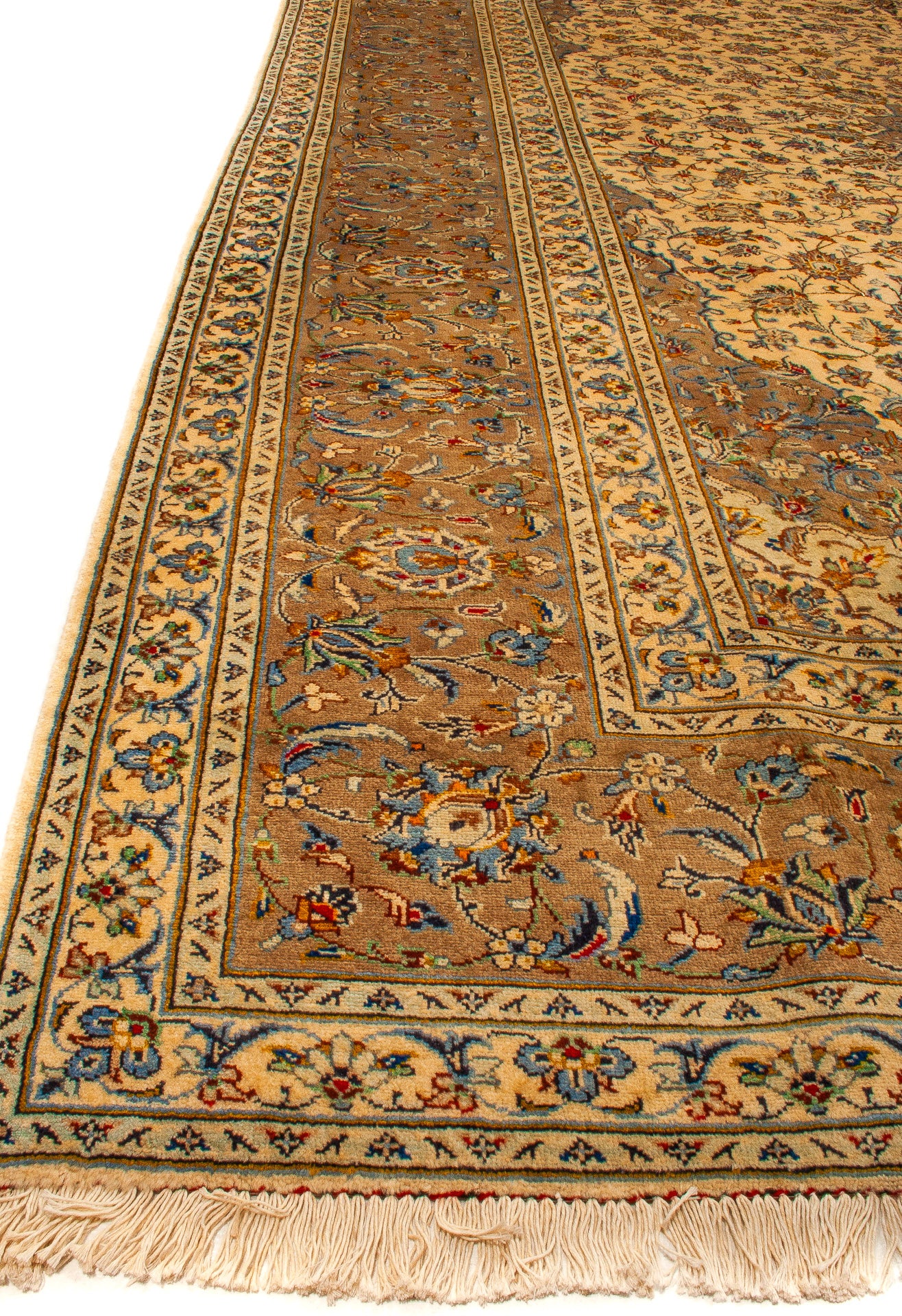 Semi-Antique Persian Kashan Rug
