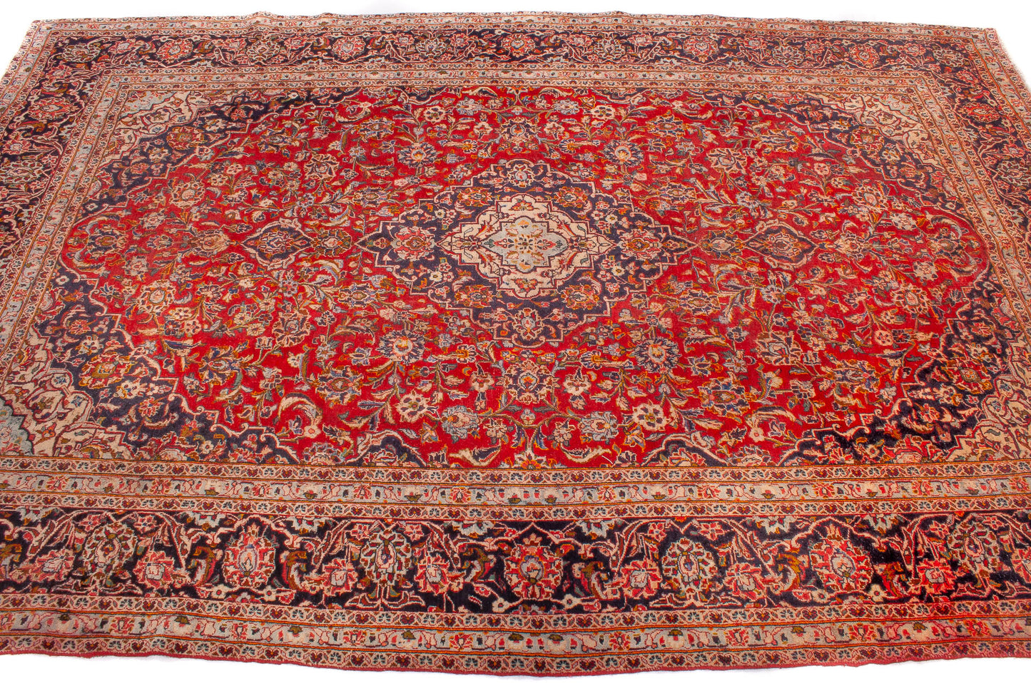 Semi-Antique Persian Kashan Rug