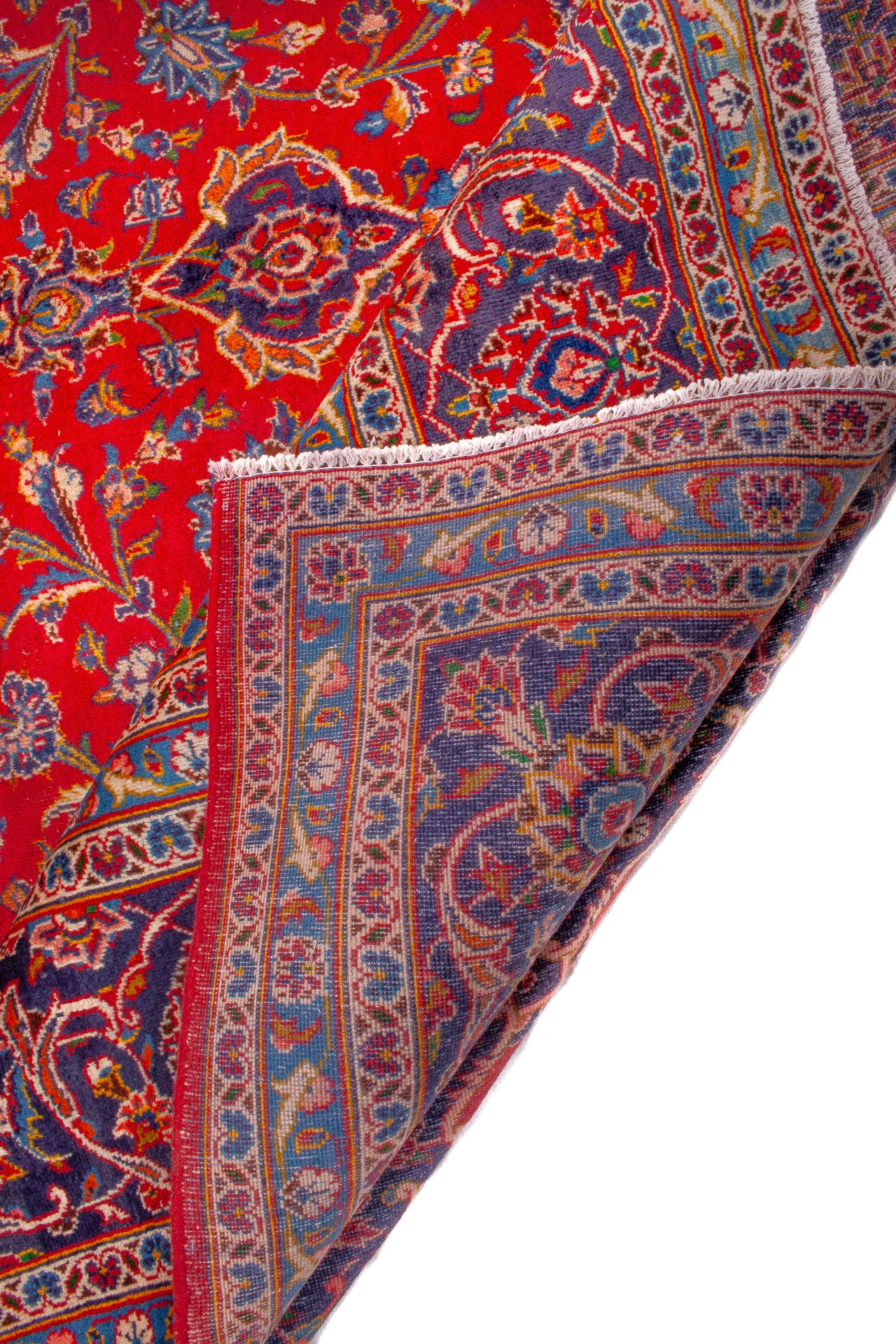 Semi-Antique Persian Kashan Rug