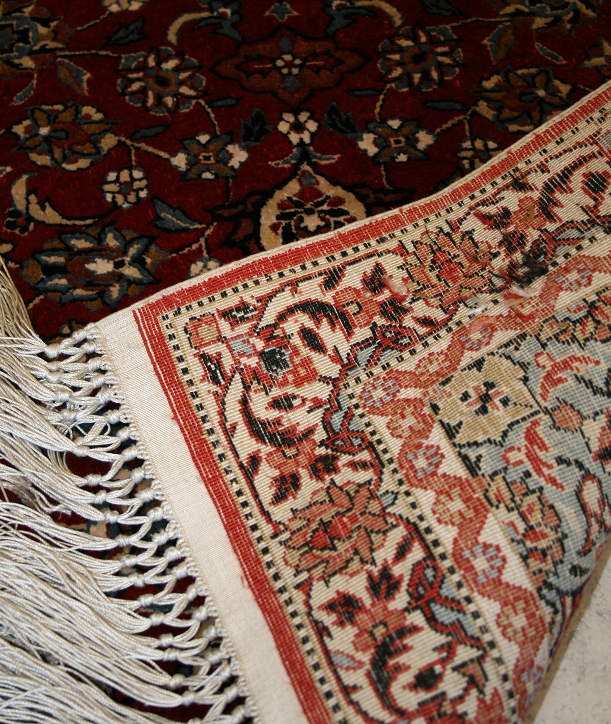 Chinese 200 Line Silk Rug