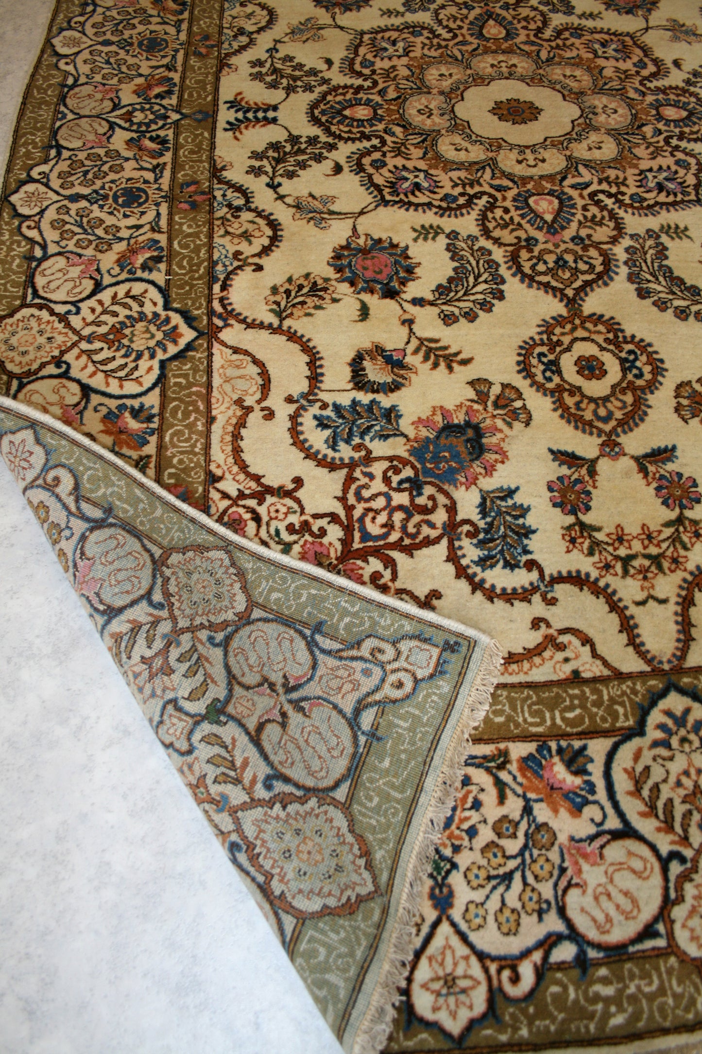 Semi-Antique Persian Kashan Rug