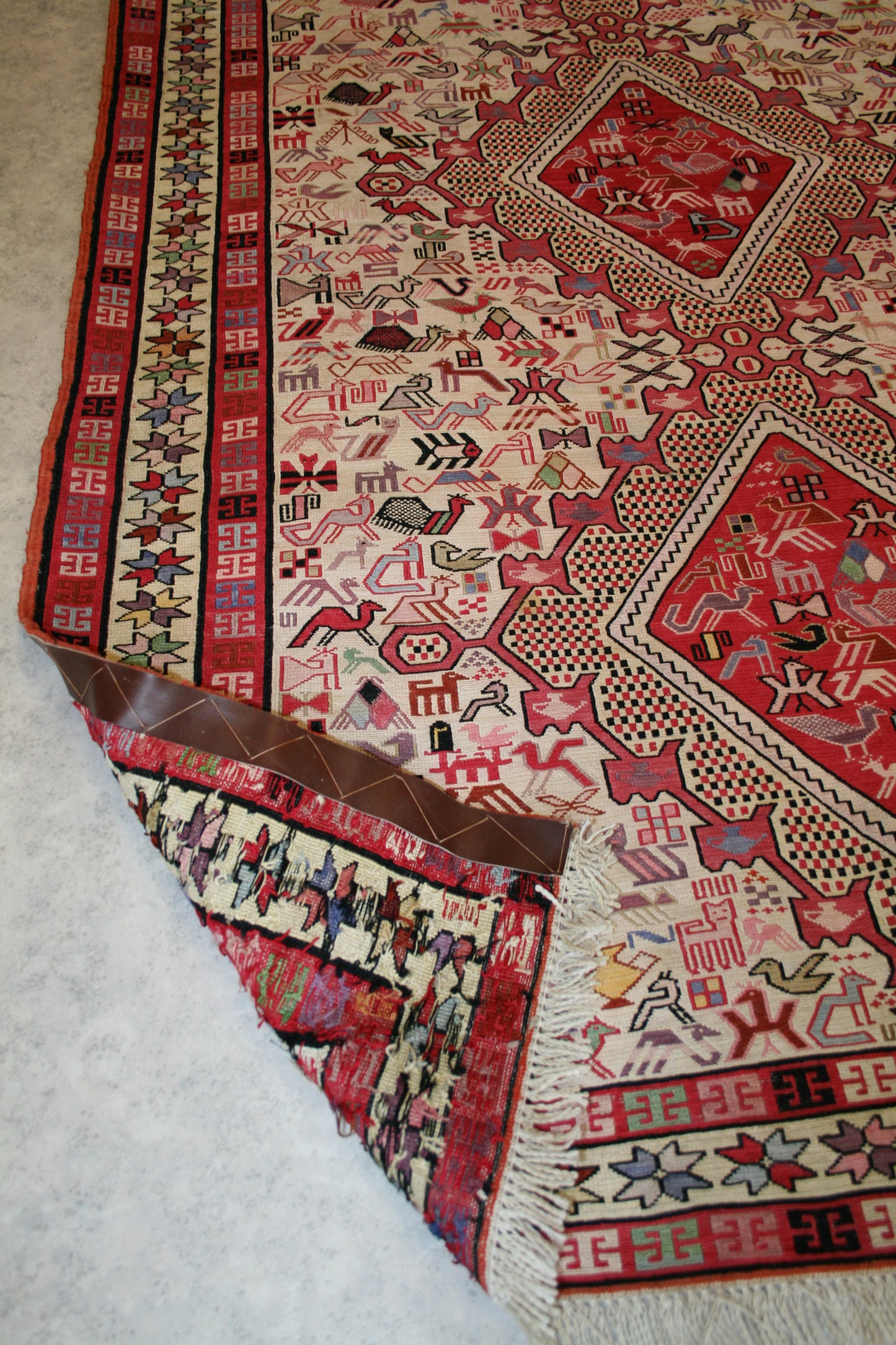 Persian Azari Wool & Silk Soumak Rug