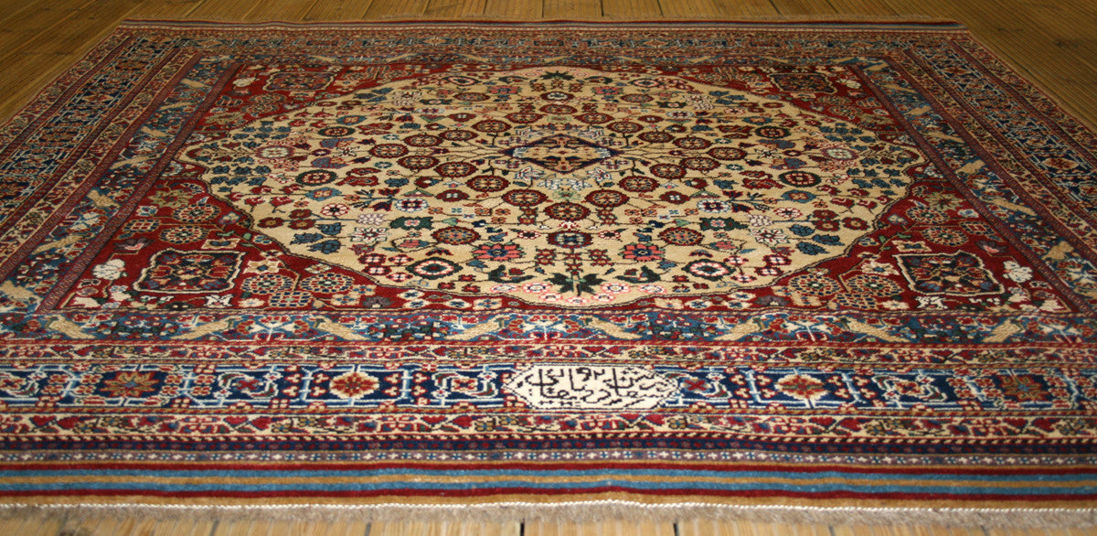 Semi-Antique Persian Qashqai Square Rug