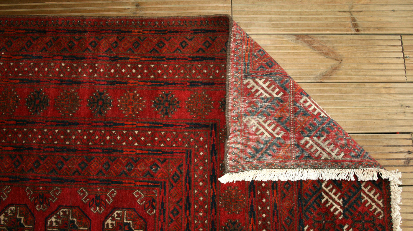 Semi-Antique Afghan Turkman Rug