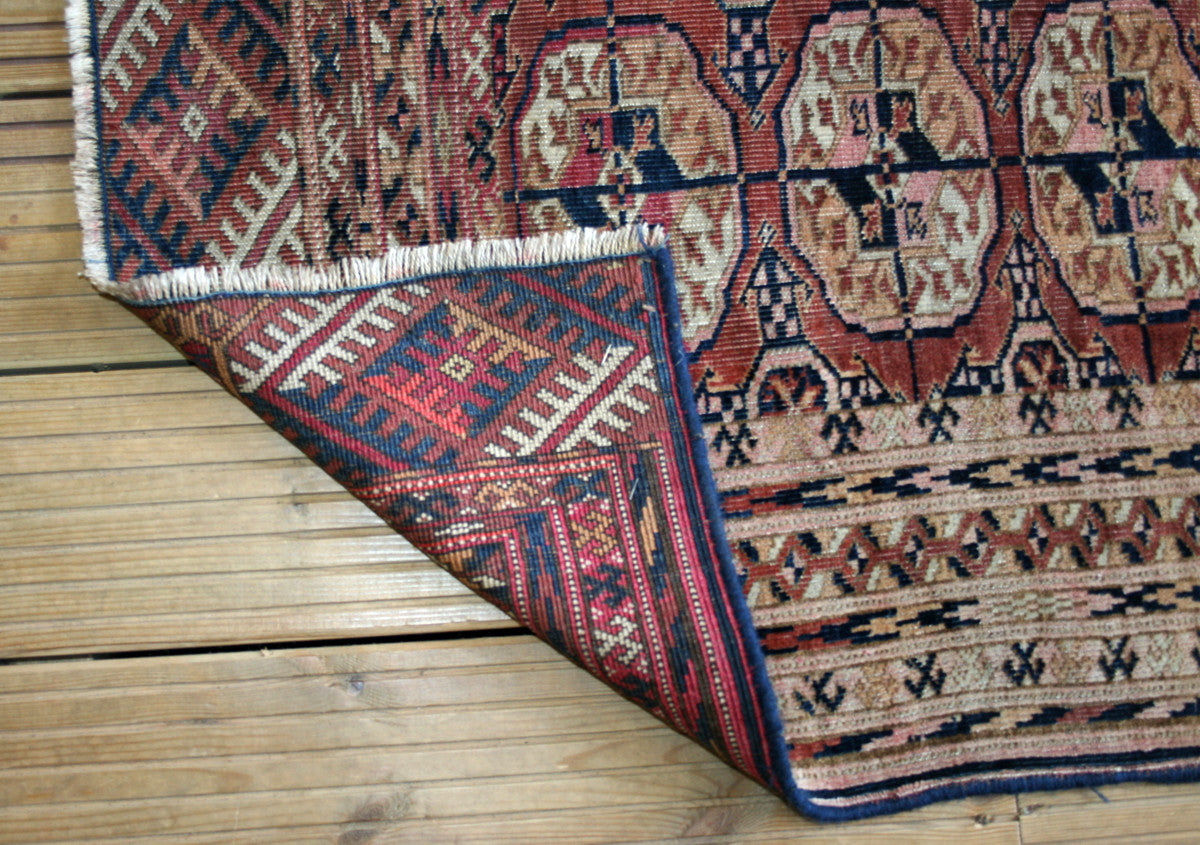 Semi-Antique Afghan Turkman Rug