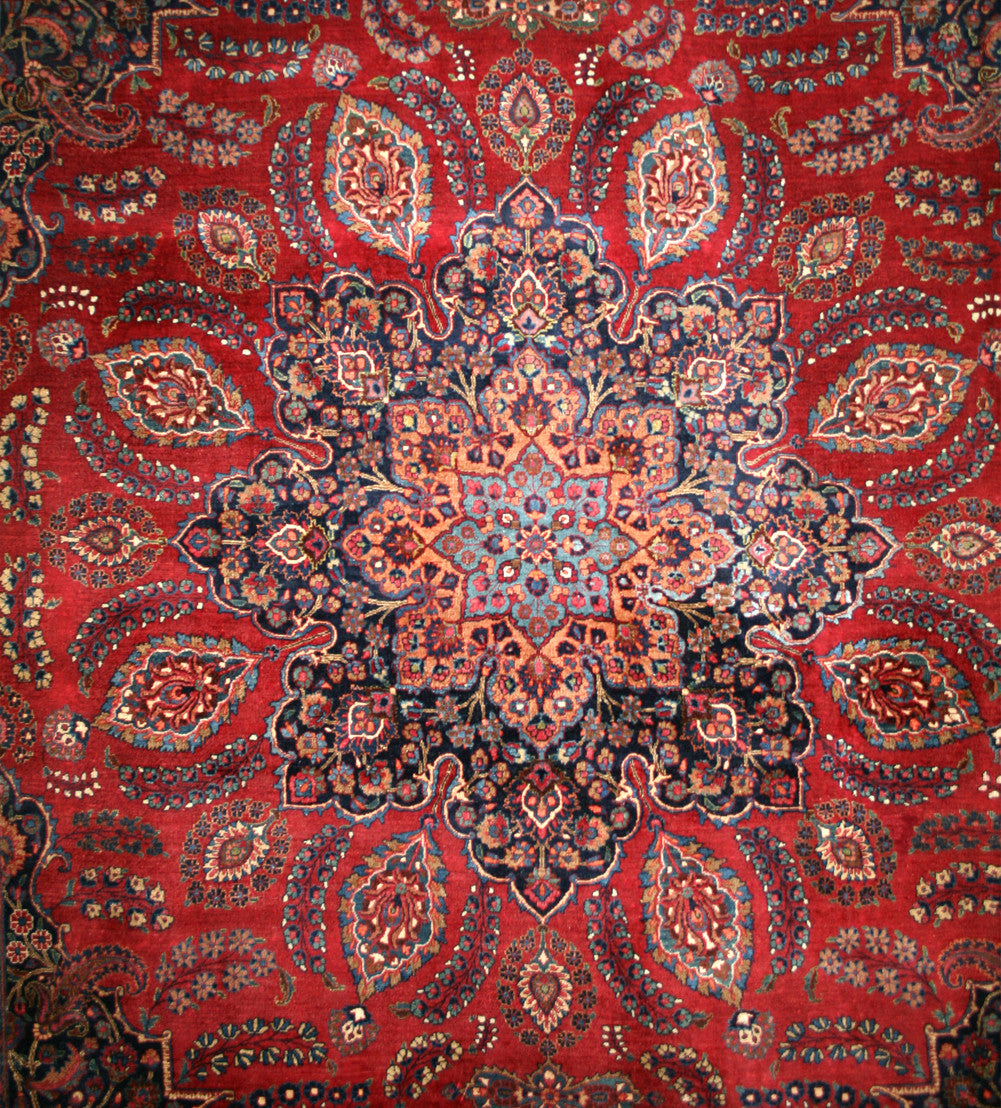 Semi-Antique Persian Mashad Rug