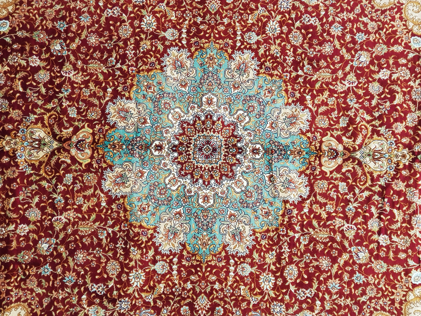 Chinese 200 Line Silk Rug