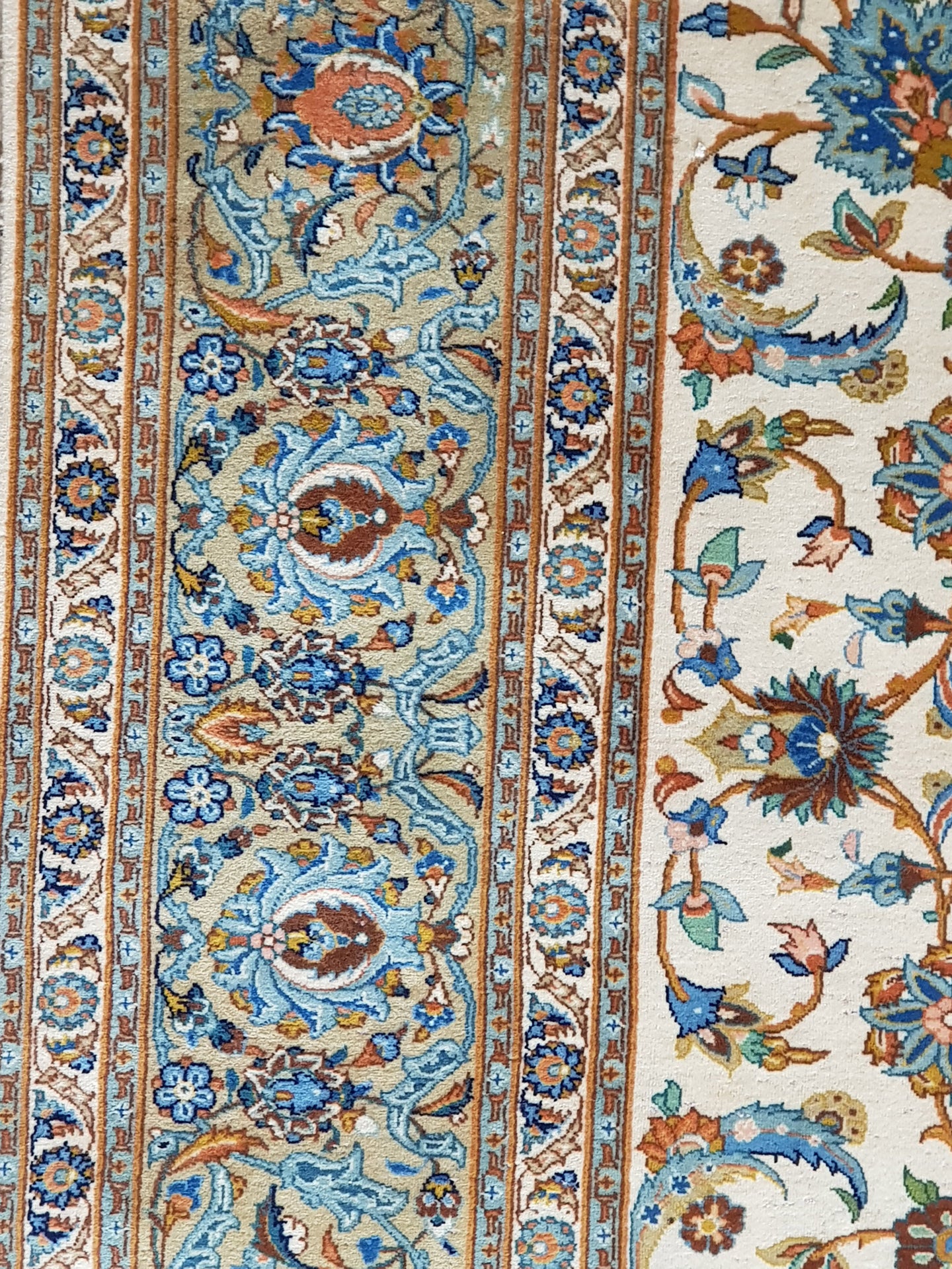 Semi-Antique Persian Kashan Rug