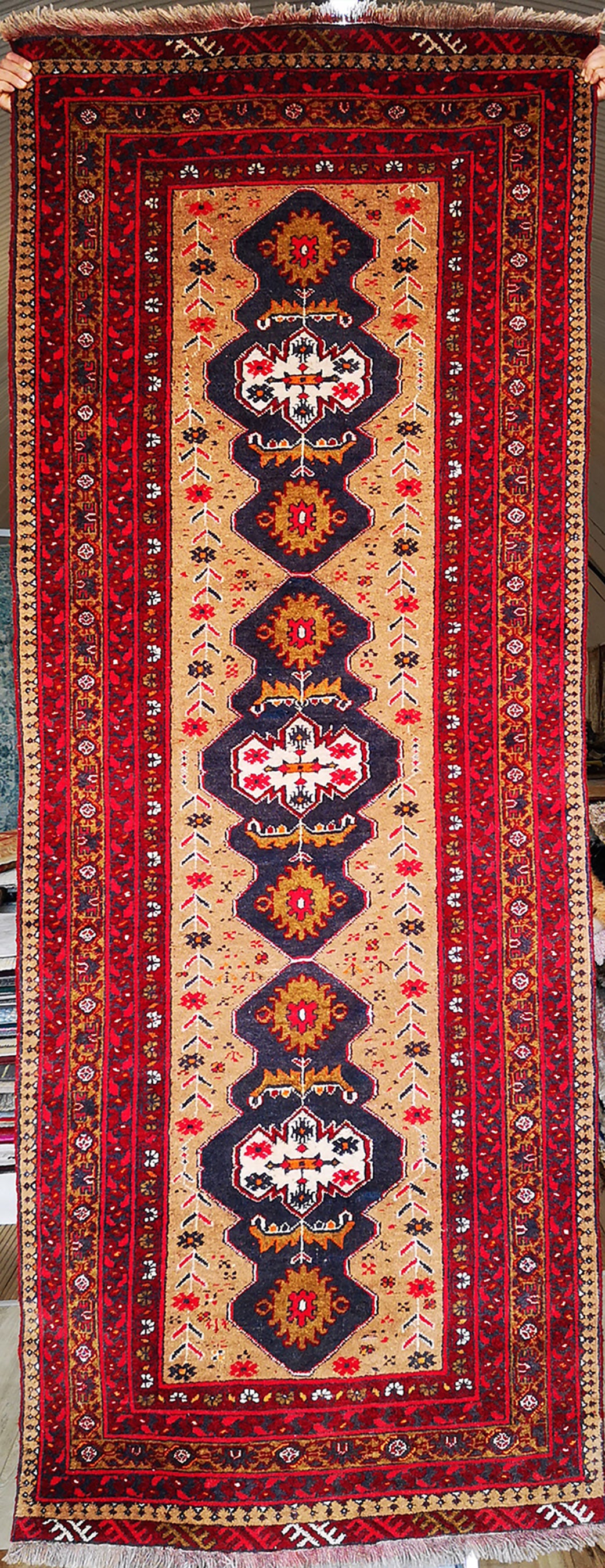 Hand-Knotted Semi-Antique Afghan Baluch Rug Ref: 2777 266 x 115cm –  Little-Persia