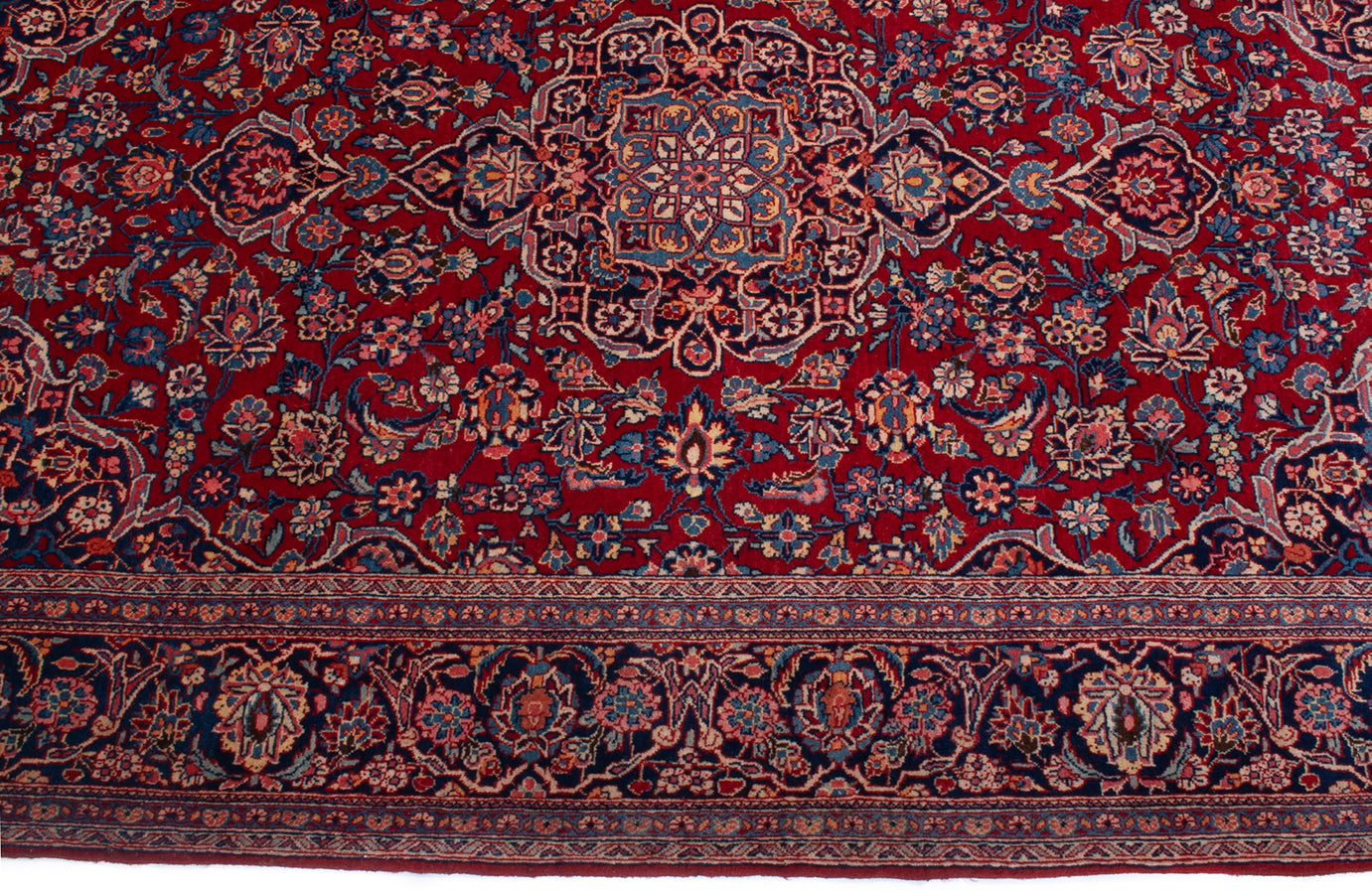Semi-Antique Persian Kashan Rug