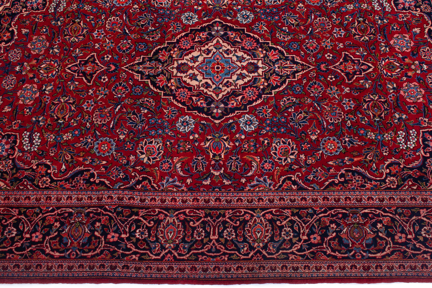 Semi-Antique Persian Kashan Rug