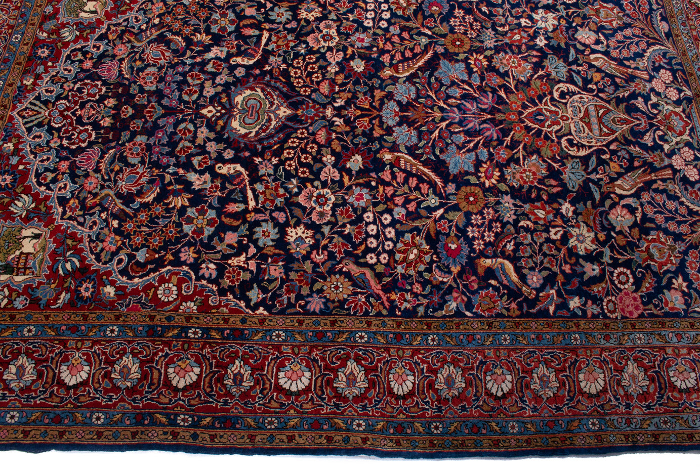 Semi-Antique Persian Kashan Rug