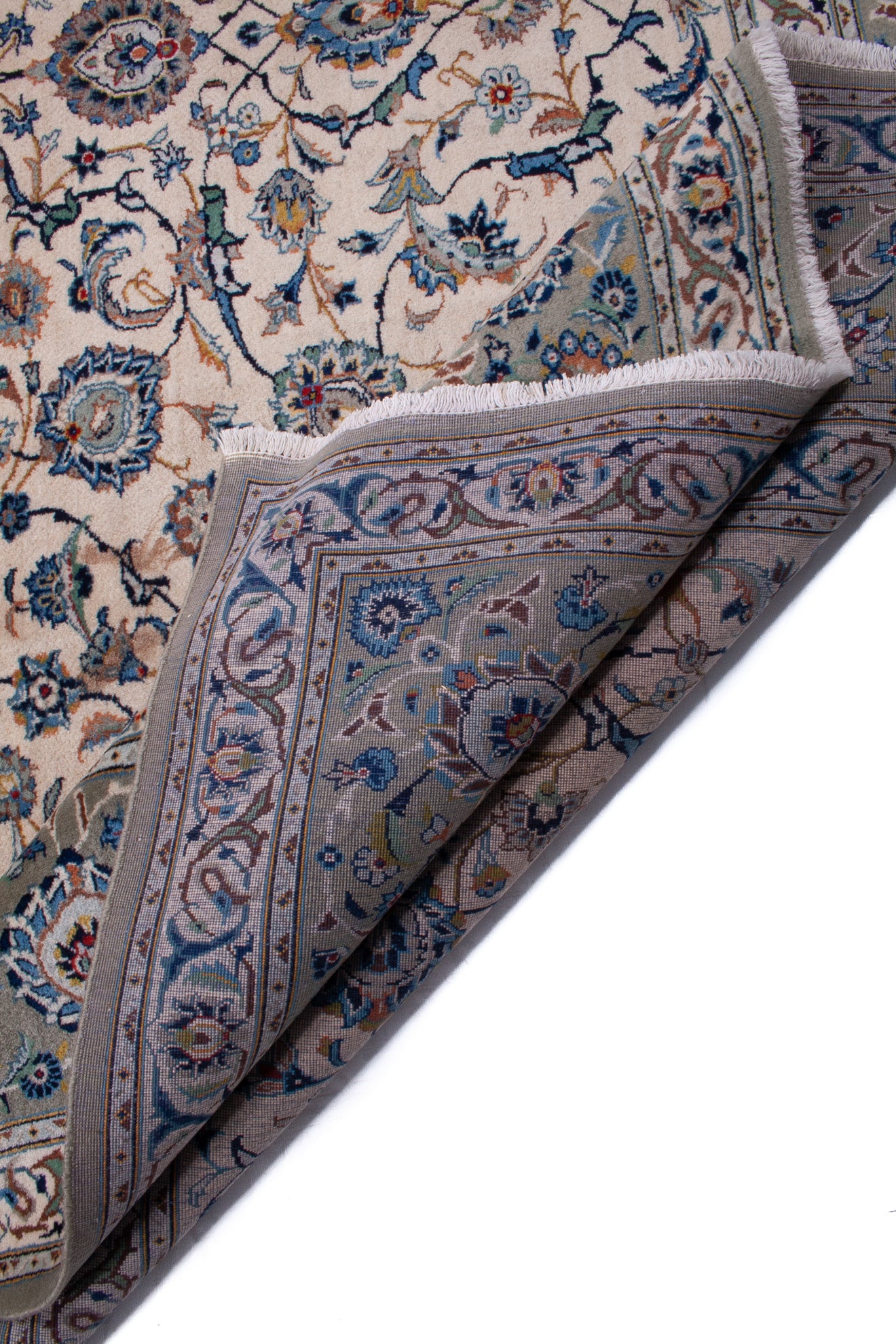 Semi-Antique Persian Kashan Round Rug