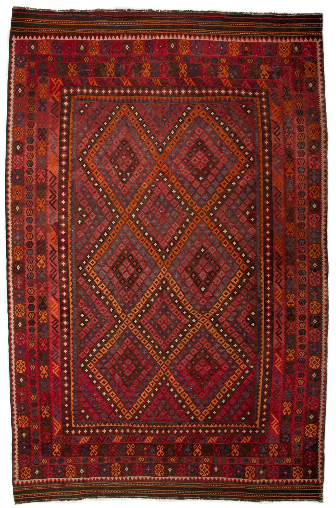 Semi-Antique Afghan Kilim Rug