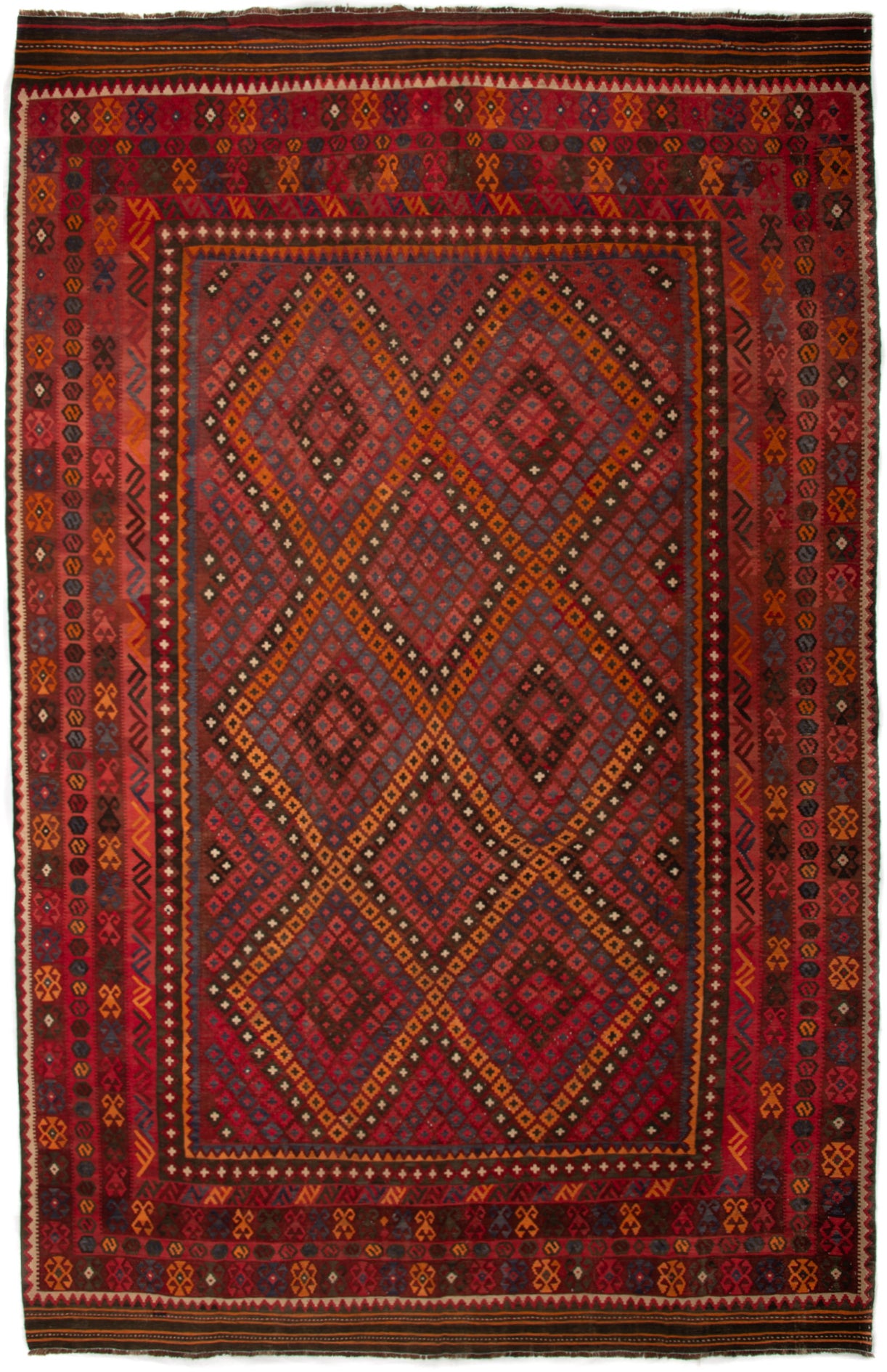 Semi-Antique Afghan Kilim Rug