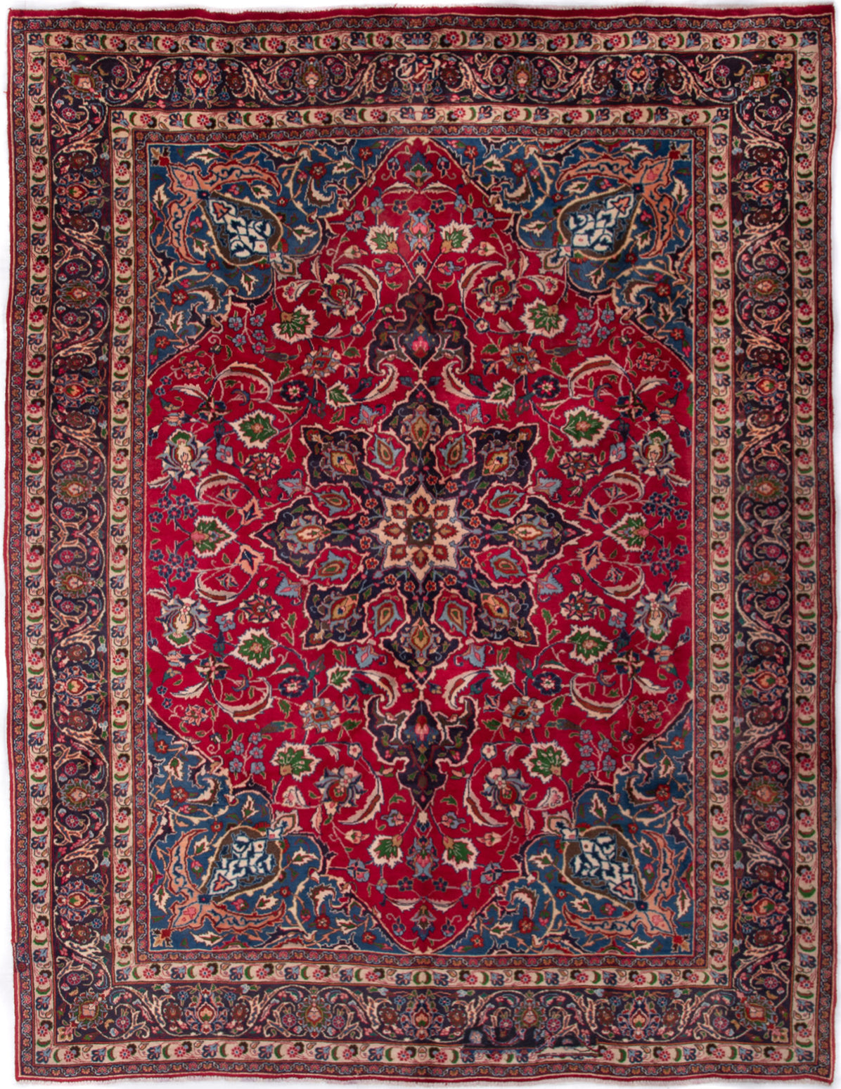 Semi-Antique Persian Mashad Rug