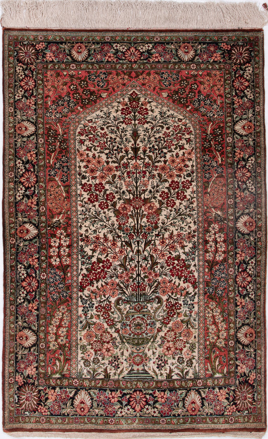 Persian Silk Qom Rug