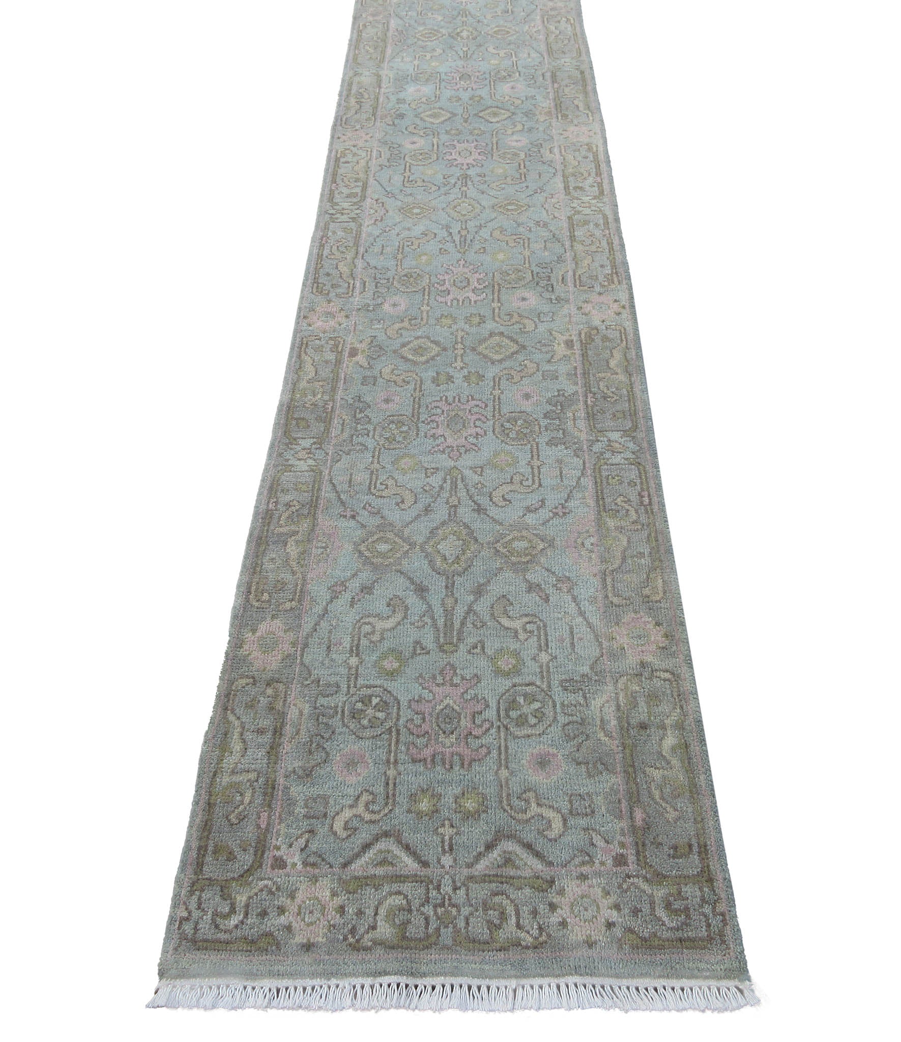 Indian Ushak Runner Rug - 592 x 76cm - Ref: 3439 – Little-Persia
