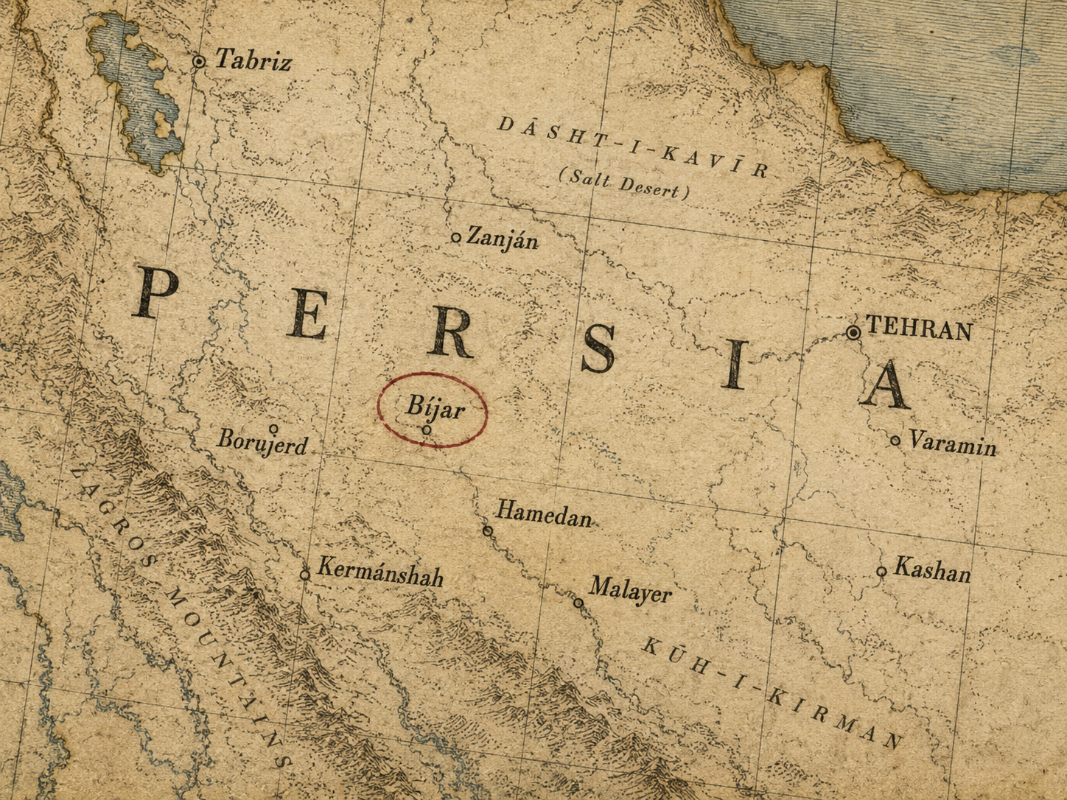 Antique map highlighting ijar