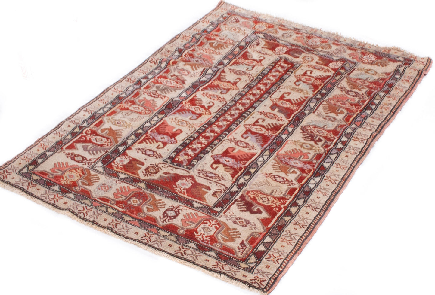 Semi-Antique Turkish Milas Rug