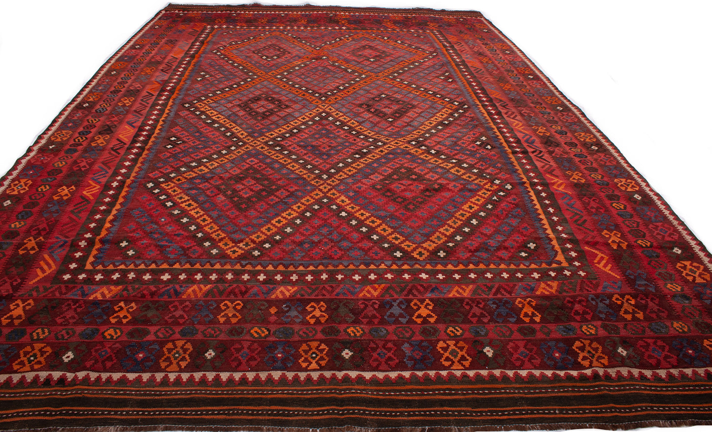 Semi-Antique Afghan Kilim Rug
