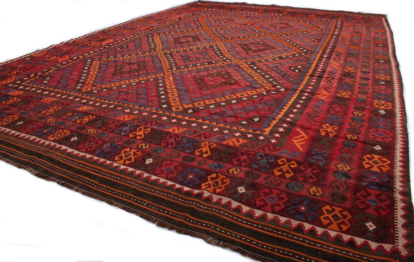 Semi-Antique Afghan Kilim Rug