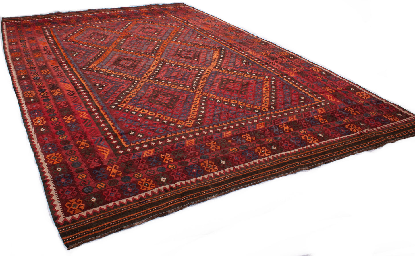 Semi-Antique Afghan Kilim Rug