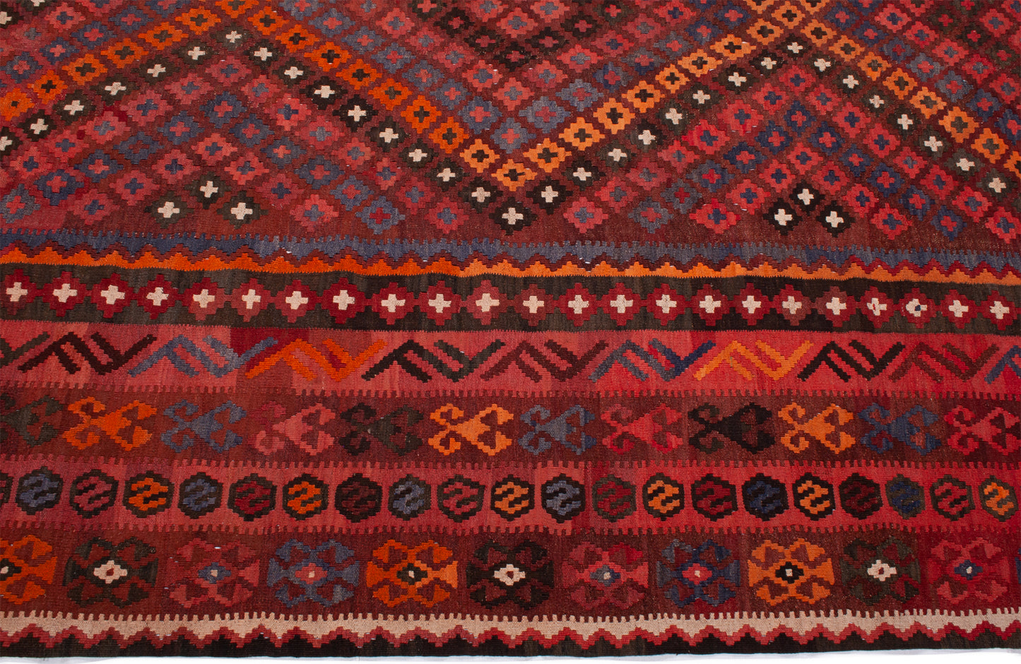 Semi-Antique Afghan Kilim Rug