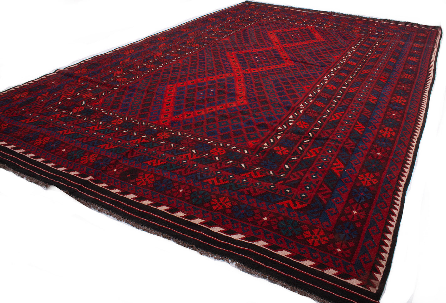 Semi-Antique Afghan Kilim Rug