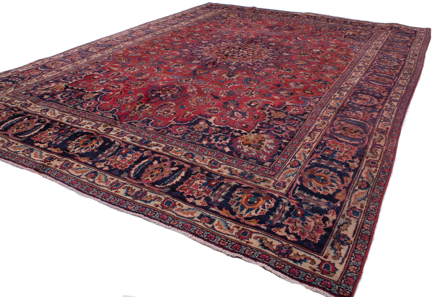 Semi-Antique Persian Mashad Rug