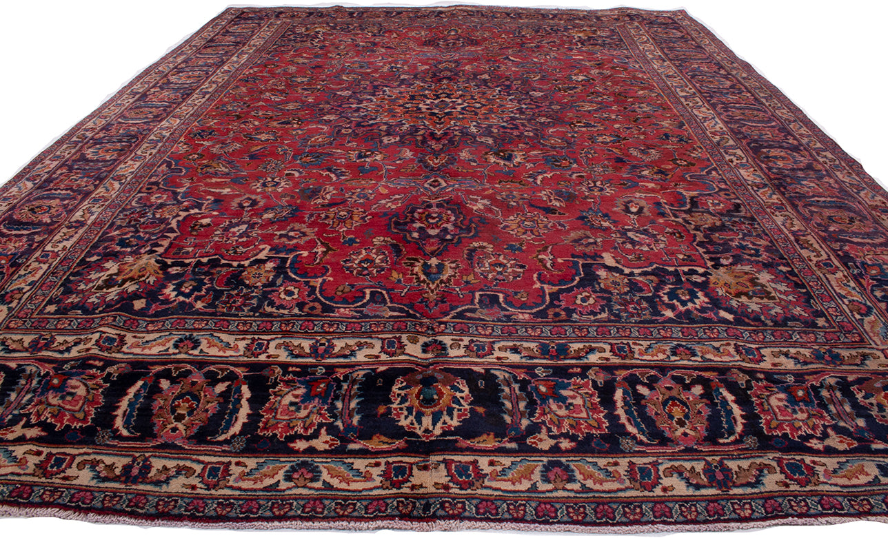 Semi-Antique Persian Mashad Rug