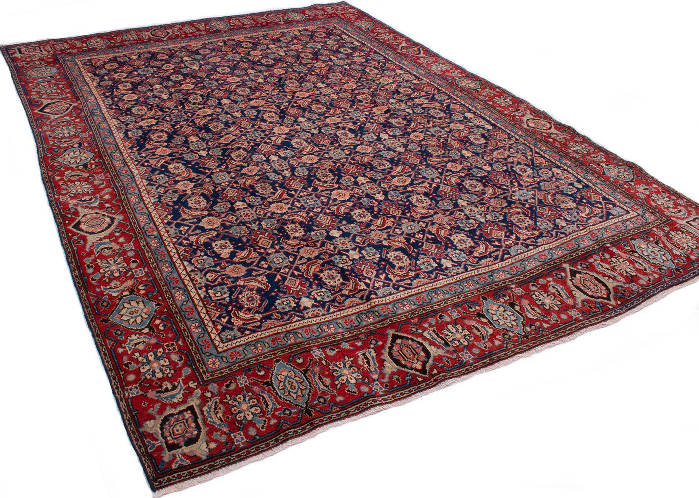 Semi-Antique Persian Mashad Rug