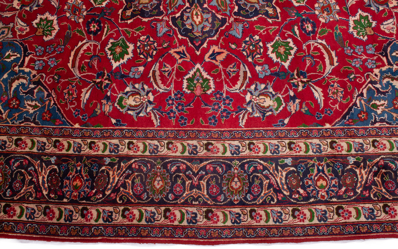 Semi-Antique Persian Mashad Rug