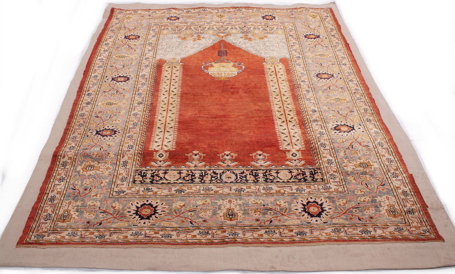 Antique Turkish Silk Konya Rug
