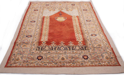 Antique Turkish Silk Konya Rug