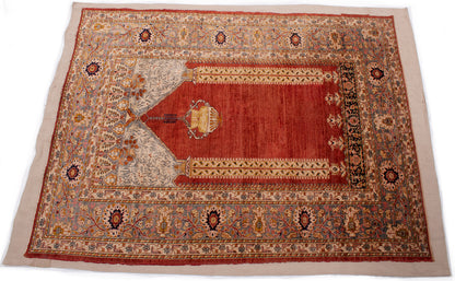 Antique Turkish Silk Konya Rug