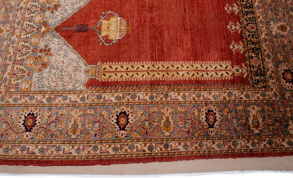 Antique Turkish Silk Konya Rug