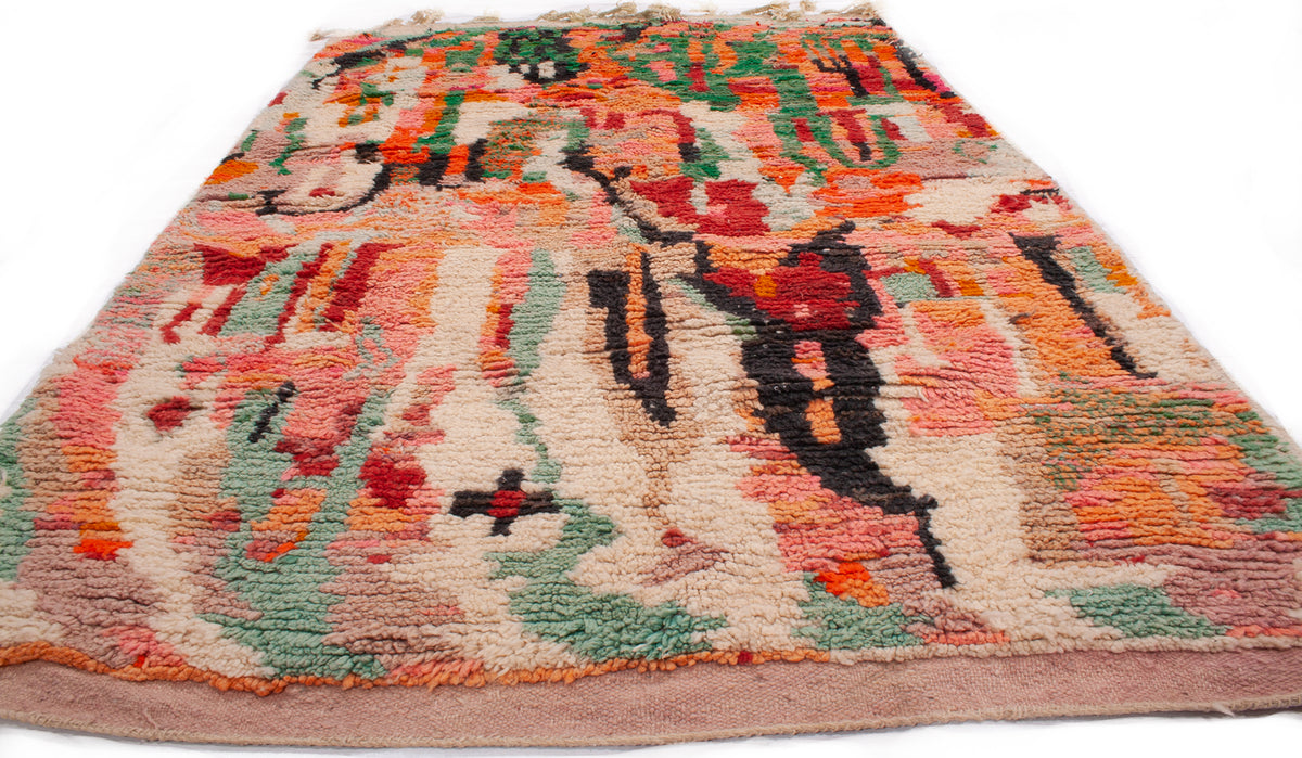 Semi-Antique Moroccan Boujad Rug