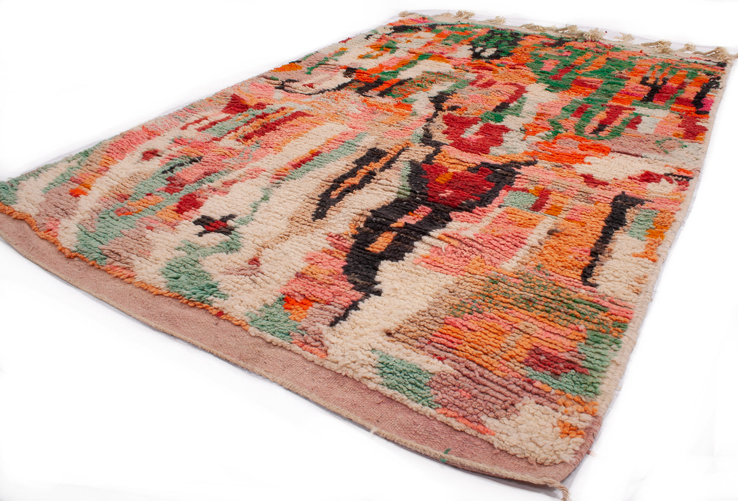 Semi-Antique Moroccan Boujad Rug