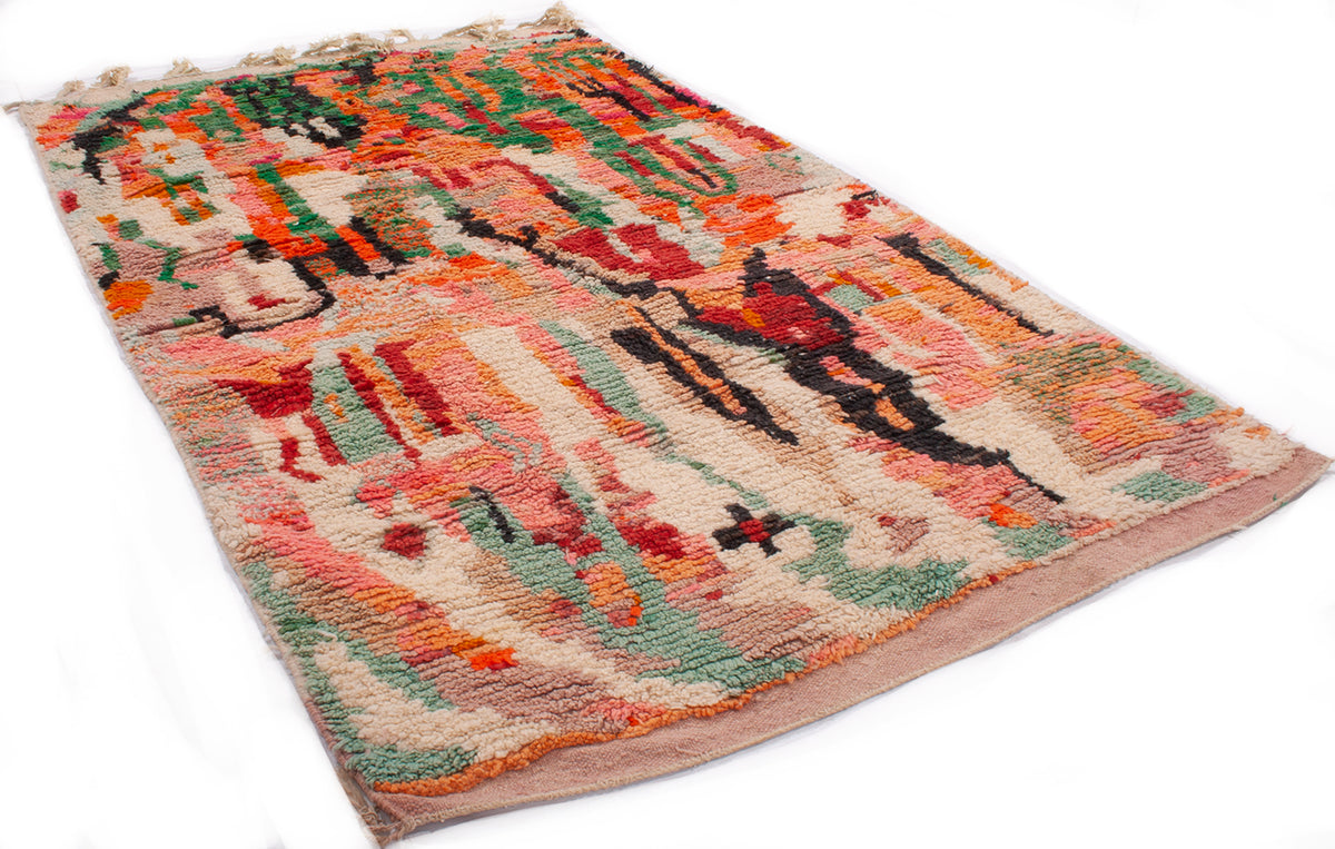 Semi-Antique Moroccan Boujad Rug