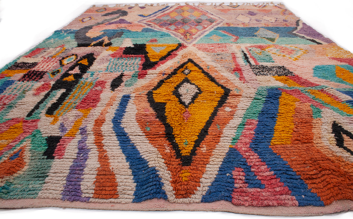 Semi-Antique Moroccan Boujad Rug