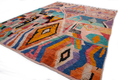 Semi-Antique Moroccan Boujad Rug