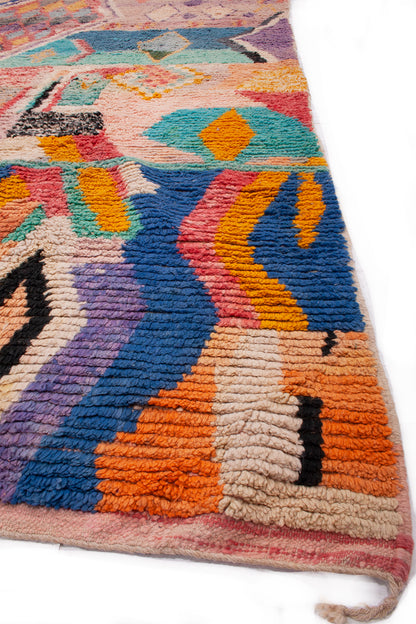 Semi-Antique Moroccan Boujad Rug