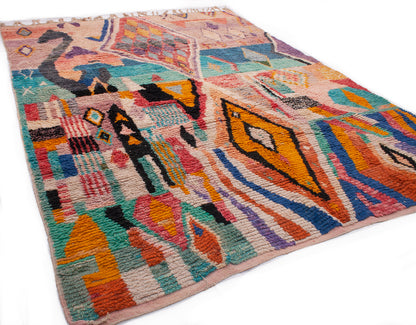 Semi-Antique Moroccan Boujad Rug