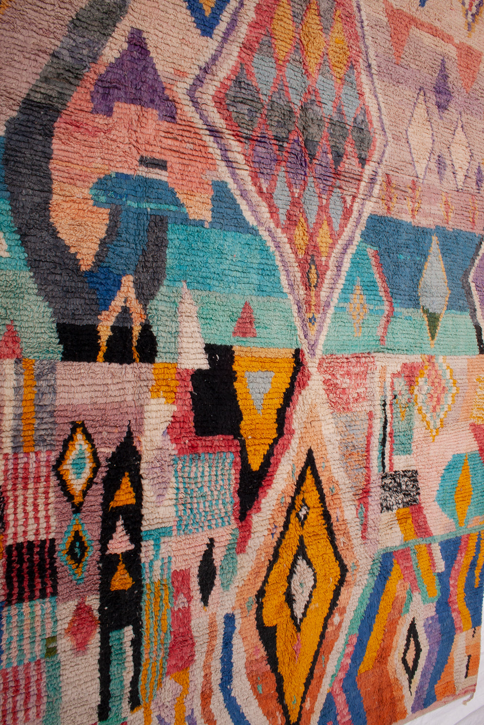 Semi-Antique Moroccan Boujad Rug