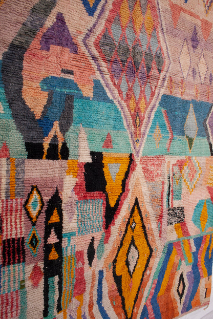 Semi-Antique Moroccan Boujad Rug