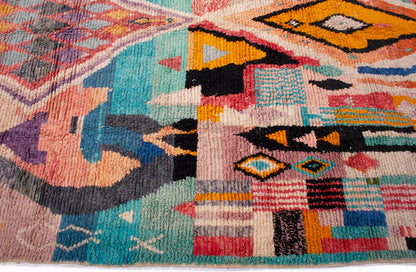 Semi-Antique Moroccan Boujad Rug