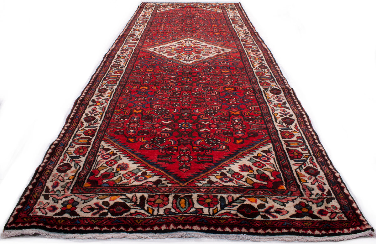 Semi-Antique Persian Hussainabad Hall Runner Rug