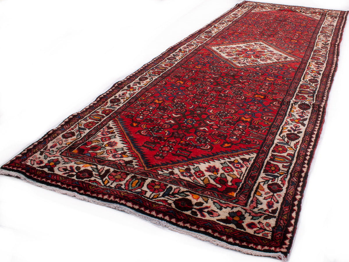 Semi-Antique Persian Hussainabad Hall Runner Rug